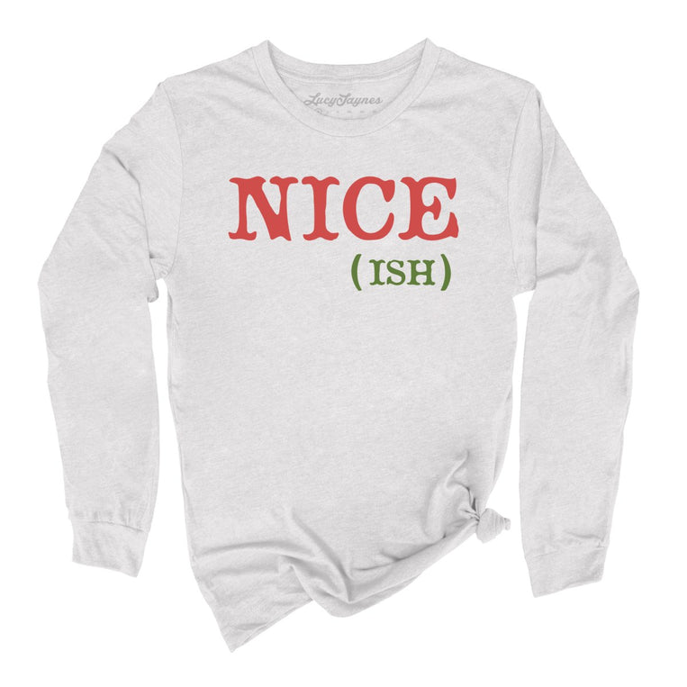 Nice Ish Graphic Long Sleeve Tee - Ash