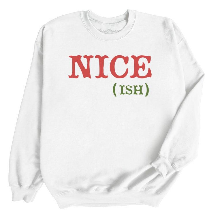 Nice Ish Graphic Sweatshirt - White