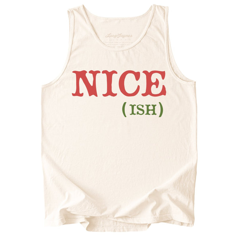 Nice Ish Comfort Colors Graphic Tank Top - Ivory