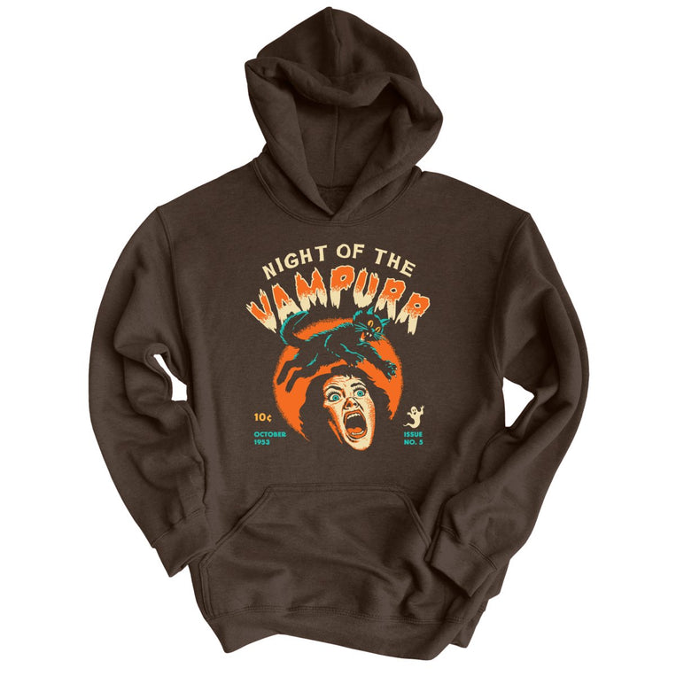 Night Of The Vampurr Graphic Hoodie - Dark Chocolate