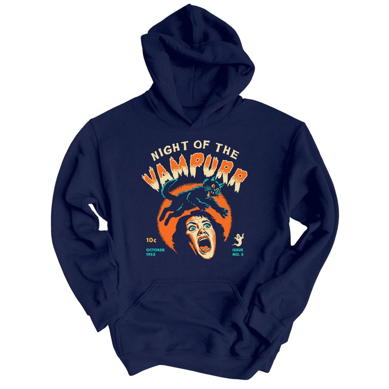 Night Of The Vampurr Graphic Hoodie - Navy
