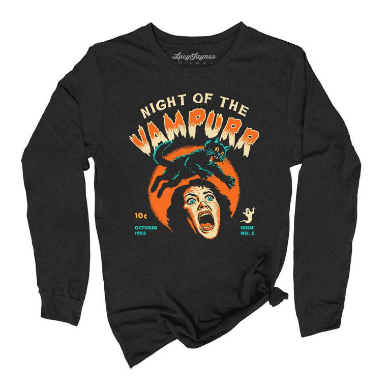 Night Of The Vampurr Graphic Long Sleeve Tee