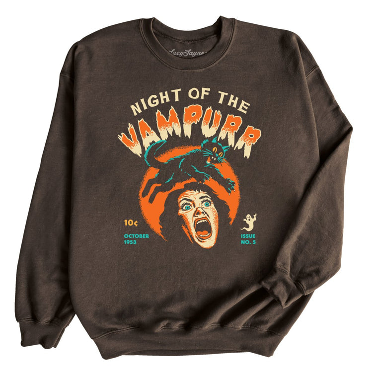 Night Of The Vampurr Graphic Sweatshirt - Dark Chocolate