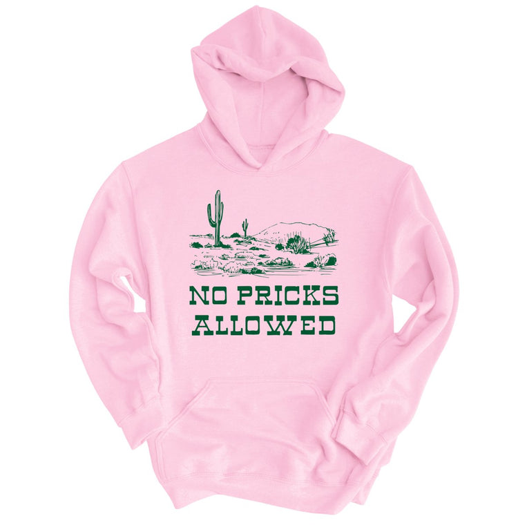 No Pricks Allowed Graphic Hoodie - Light Pink