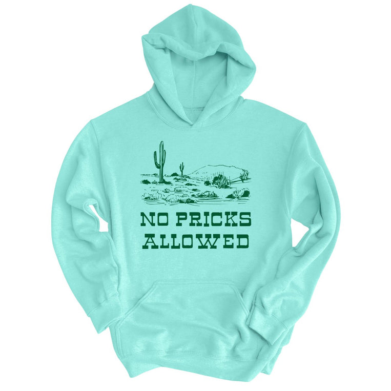 No Pricks Allowed Graphic Hoodie - Mint