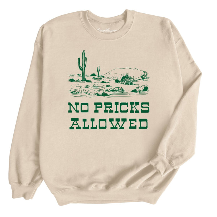 No Pricks Allowed Graphic Sweatshirt - Sand