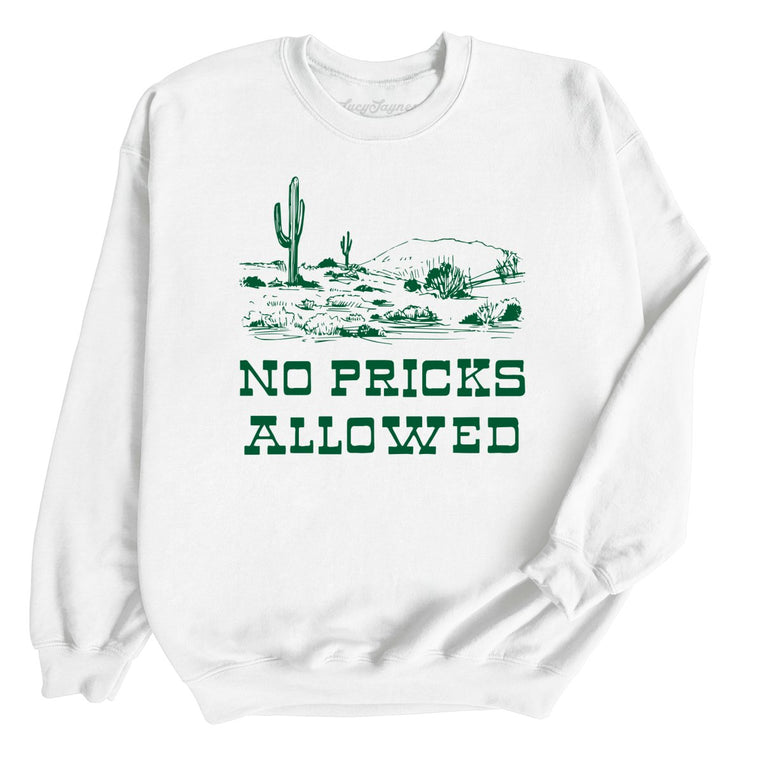 No Pricks Allowed Graphic Sweatshirt - White