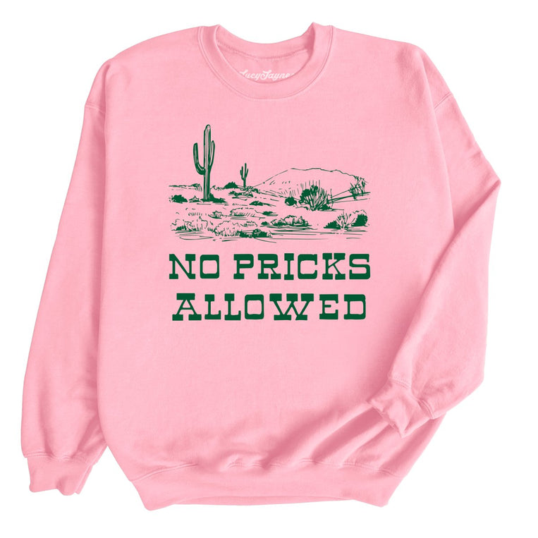 No Pricks Allowed Graphic Sweatshirt - Light Pink
