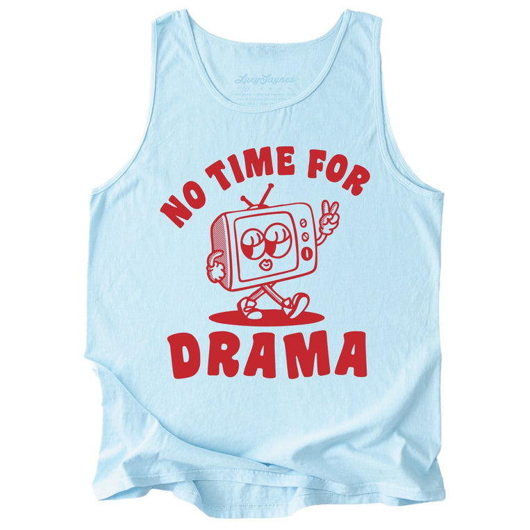 No Time For Drama Comfort Colors Graphic Tank Top - Chambray