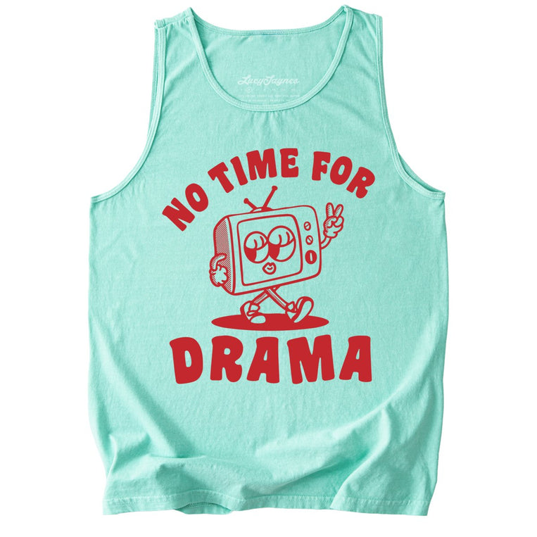 No Time For Drama Comfort Colors Graphic Tank Top - Island Reef