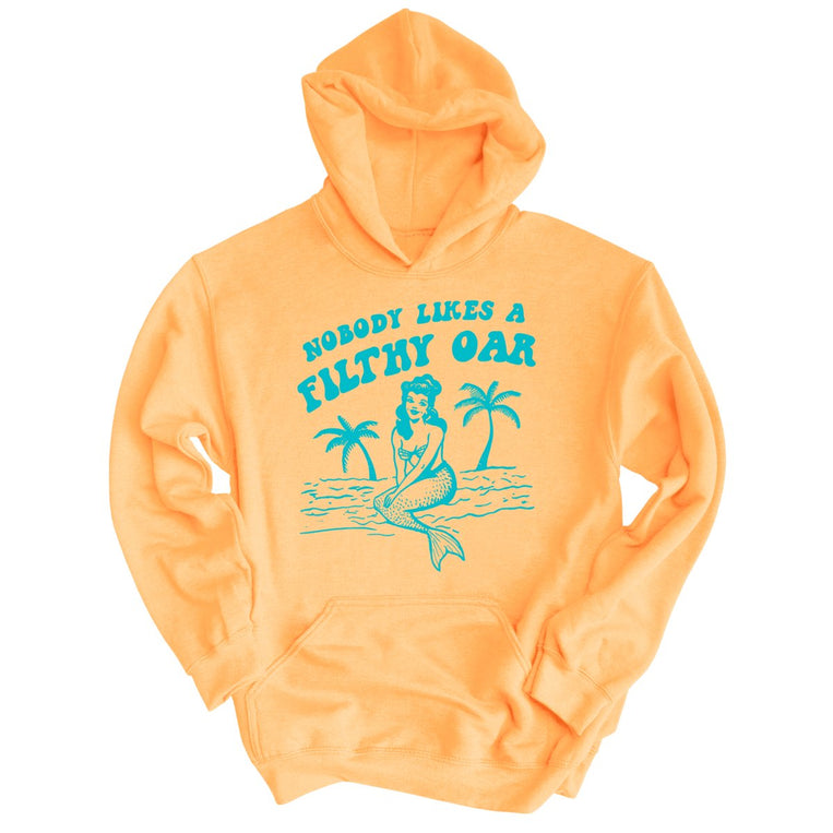 Nobody Likes A Filthy Oar Graphic Hoodie - Peach