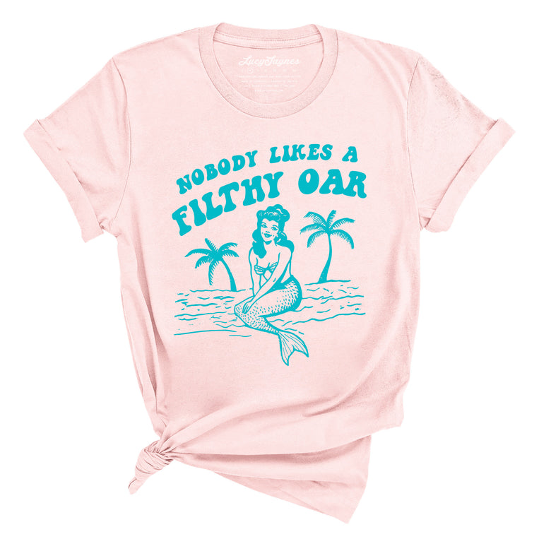 Nobody Likes A Filthy Oar Graphic Tee - Soft Pink