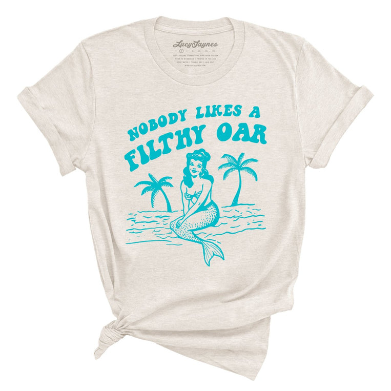 Nobody Likes A Filthy Oar Graphic Tee - Heather Dust