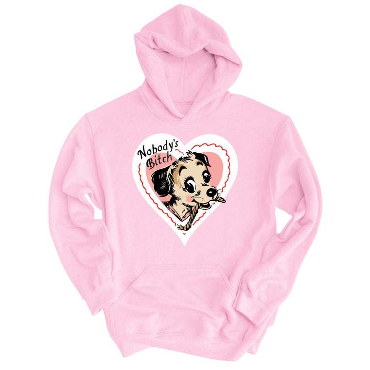 Nobody's Bitch Graphic Hoodie - Light Pink