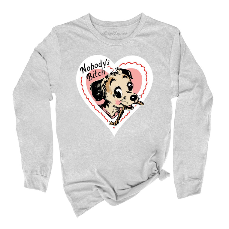 Nobody's Bitch Graphic Long Sleeve Tee - Athletic Heather