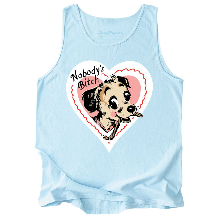 Nobody's Bitch Comfort Colors Graphic Tank Top - Chambray