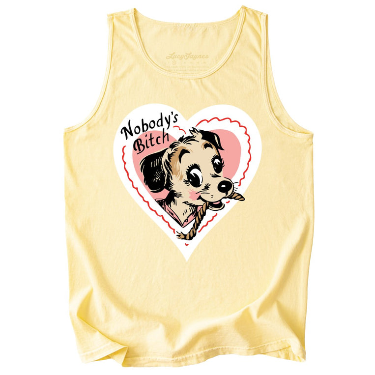 Nobody's Bitch Comfort Colors Graphic Tank Top - Butter