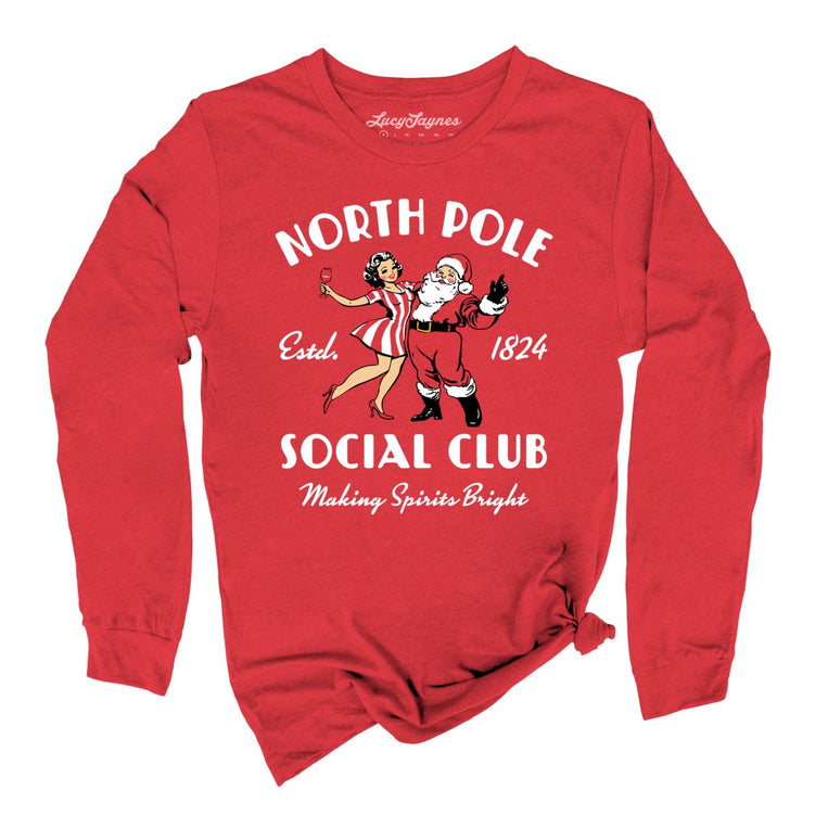 North Pole Social Club Graphic Long Sleeve Tee - Red