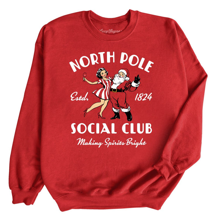 North Pole Social Club Graphic Sweatshirt - Red