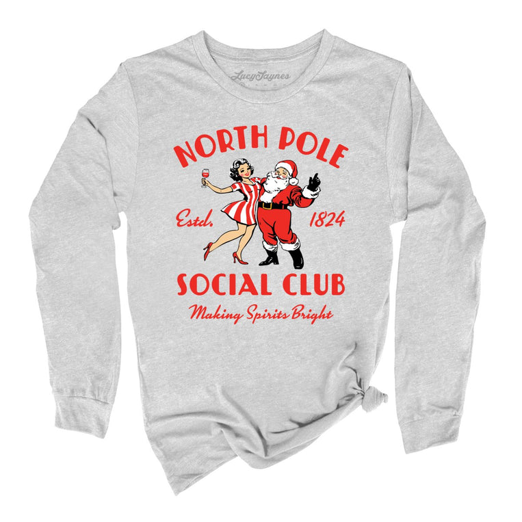 North Pole Social Club Graphic Long Sleeve Tee - Athletic Heather