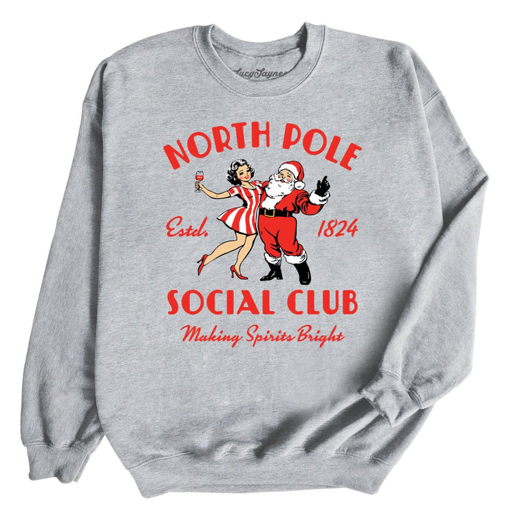 North Pole Social Club Graphic Sweatshirt - Sport Grey