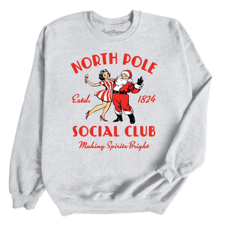 North Pole Social Club Graphic Sweatshirt - Ash