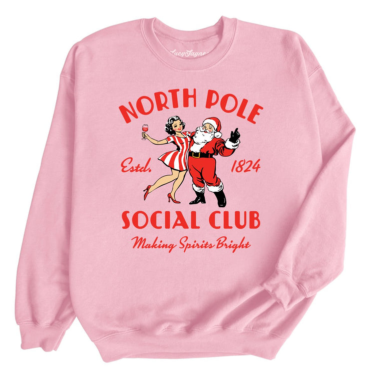 North Pole Social Club Graphic Sweatshirt - Light Pink