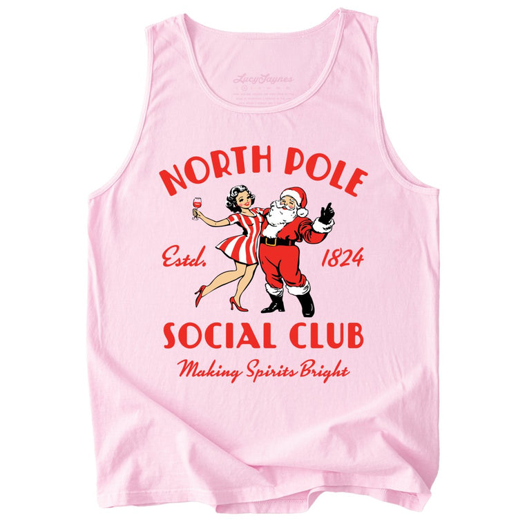 North Pole Social Club Comfort Colors Graphic Tank Top - Blossom