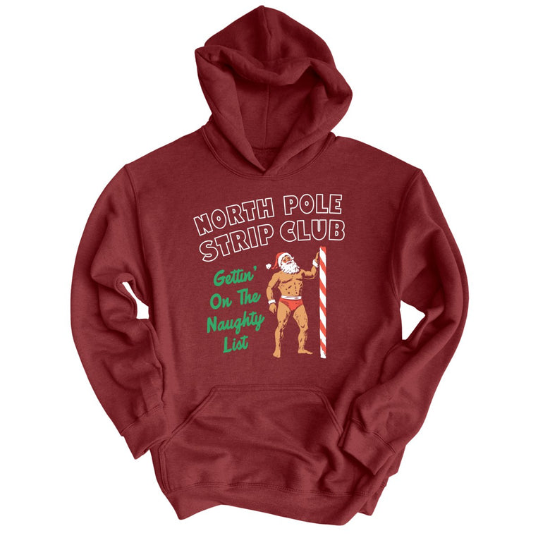 North Pole Strip Club Graphic Hoodie - Maroon