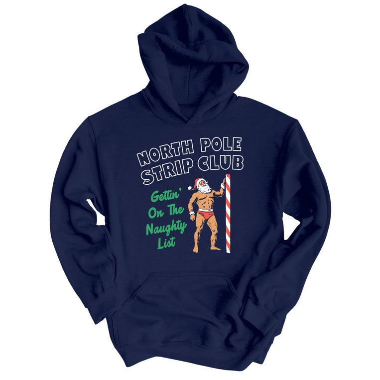 North Pole Strip Club Graphic Hoodie - Navy