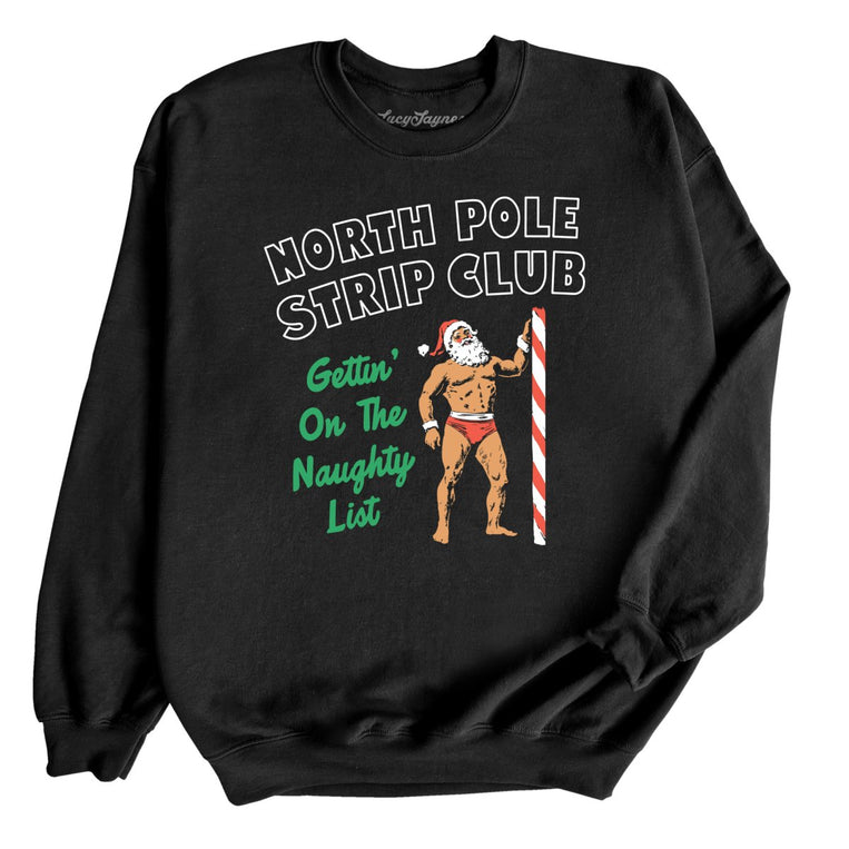 North Pole Strip Club Graphic Sweatshirt - Black