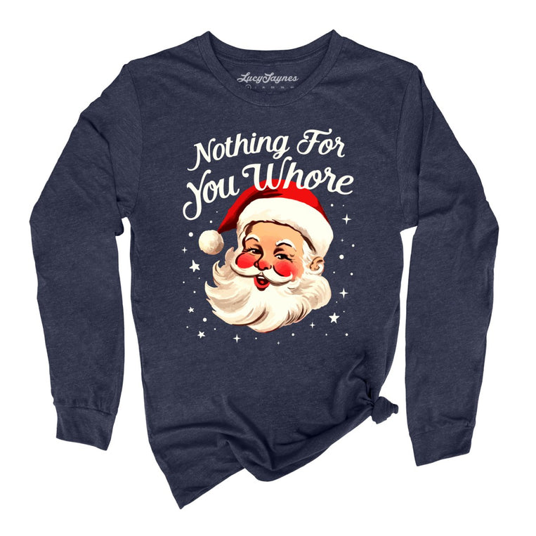 Nothing For You Graphic Long Sleeve Tee - Heather Navy