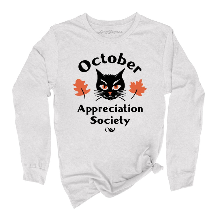 October Appreciation Society Graphic Long Sleeve Tee - Ash