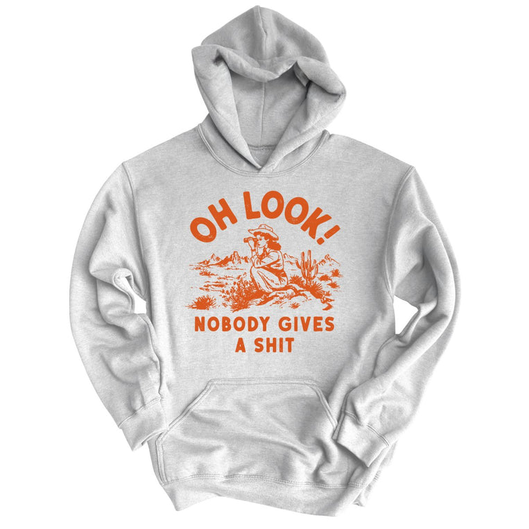 Oh Look Nobody Gives A Shit Graphic Hoodie - Ash