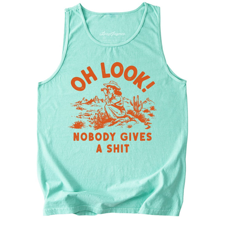 Oh Look Nobody Gives A Shit Comfort Colors Graphic Tank Top - Island Reef