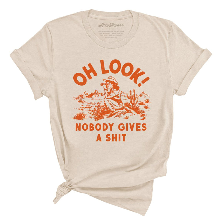 Oh Look Nobody Gives A Shit Graphic Tee - Soft Cream
