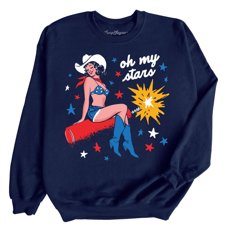 Oh My Stars Graphic Sweatshirt - Navy