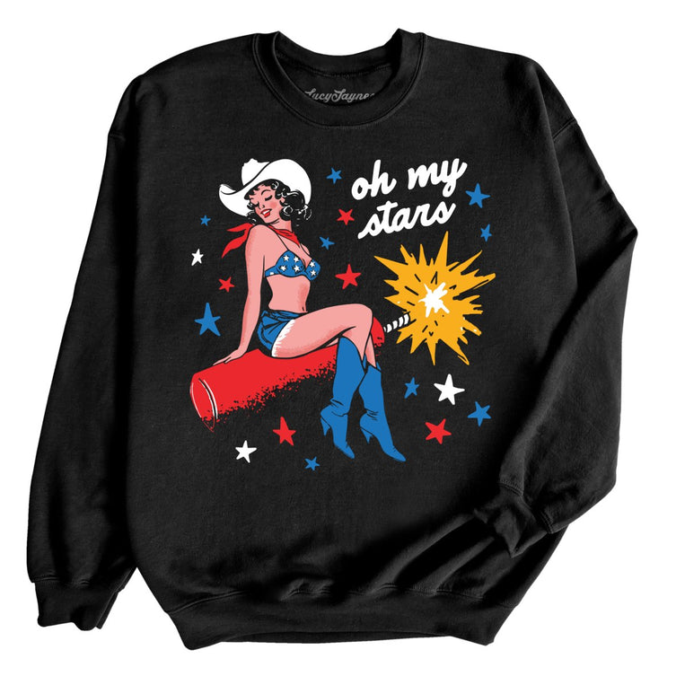 Oh My Stars Graphic Sweatshirt - Black