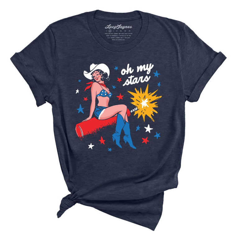 Oh My Stars Graphic Tee - Heather Midnight Navy