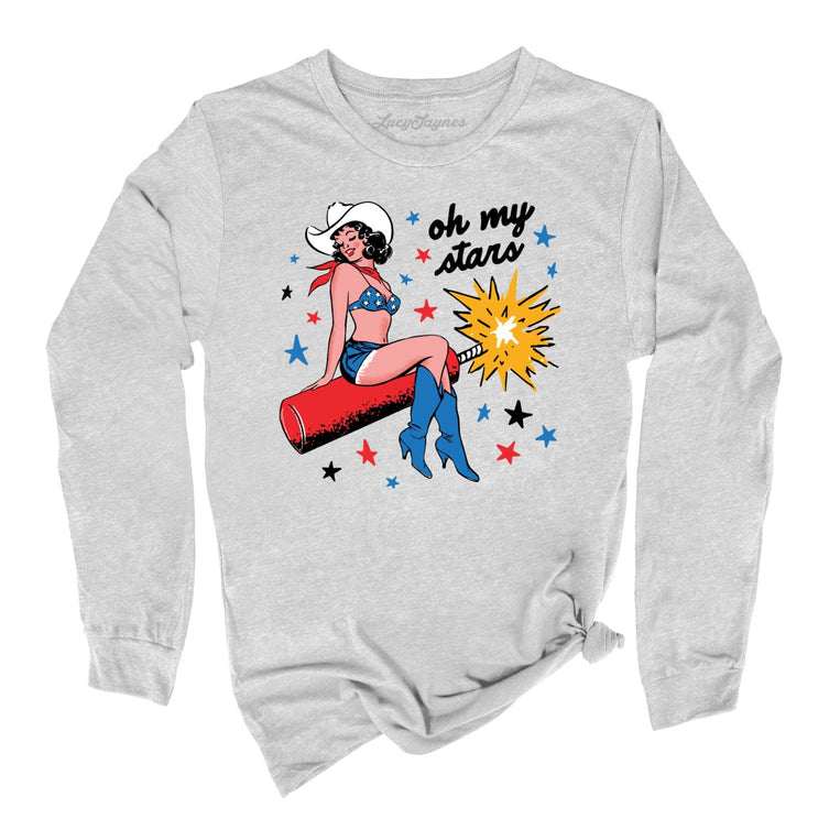 Oh My Stars Graphic Long Sleeve Tee - Athletic Heather