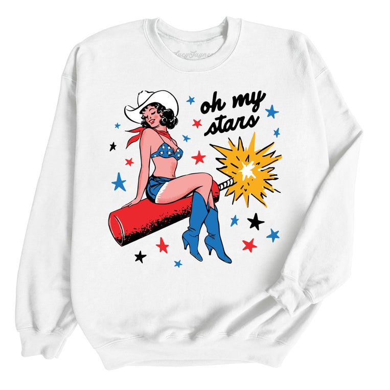 Oh My Stars Graphic Sweatshirt - White
