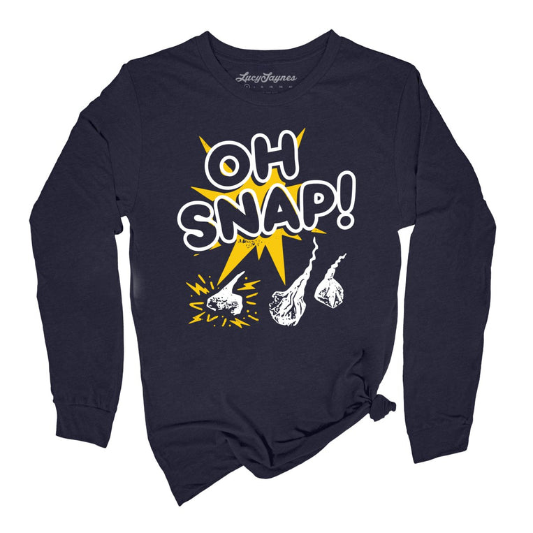 Oh Snap Graphic Long Sleeve Tee - Navy