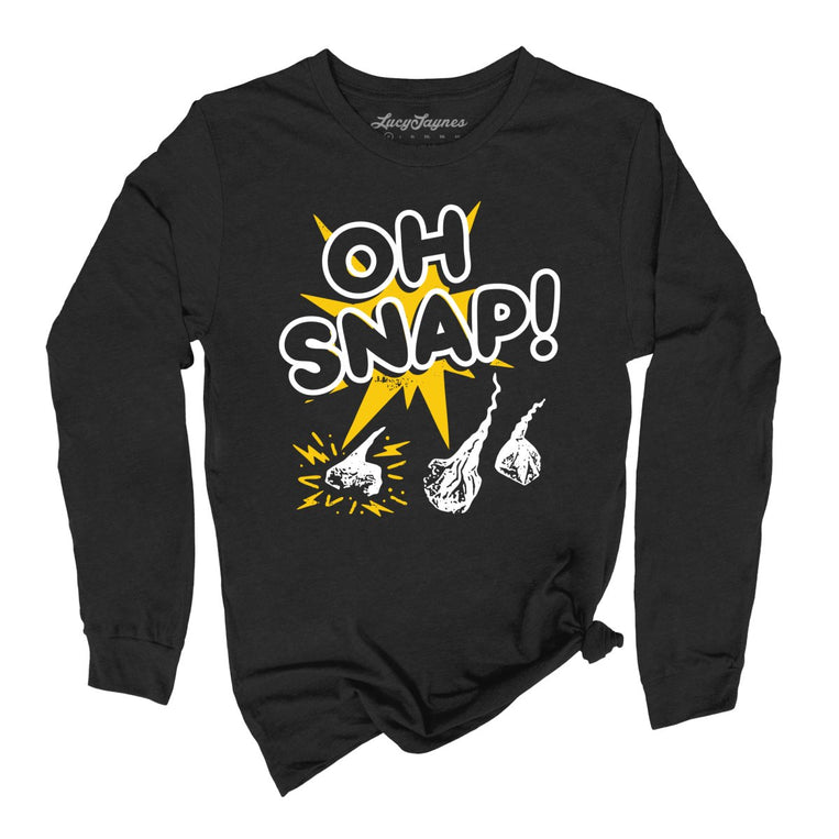 Oh Snap Graphic Long Sleeve Tee - Black