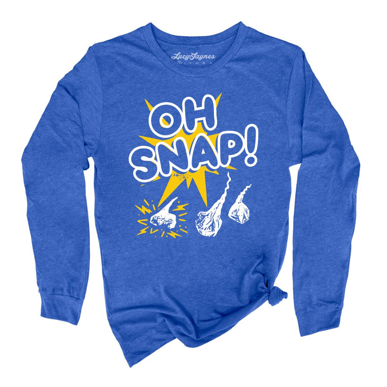 Oh Snap Graphic Long Sleeve Tee - Heather True Royal