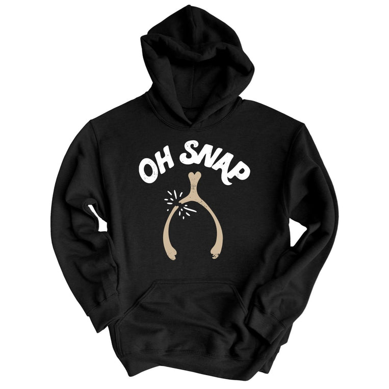 Oh Snap Wishbone Graphic Hoodie - Black