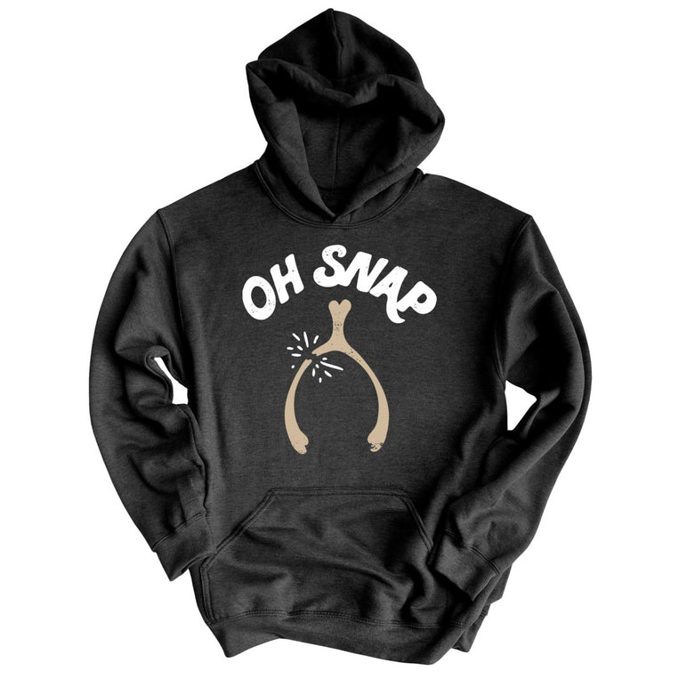 Oh Snap Wishbone Graphic Hoodie - Charcoal Heather