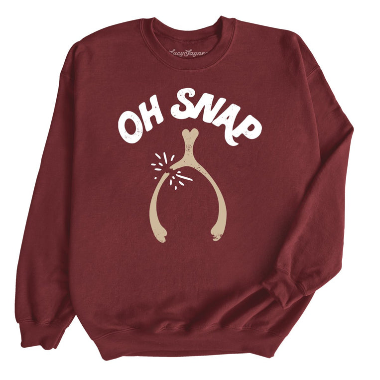 Oh Snap Wishbone Graphic Sweatshirt - Maroon
