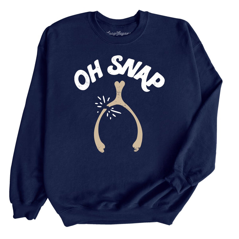 Oh Snap Wishbone Graphic Sweatshirt - Navy
