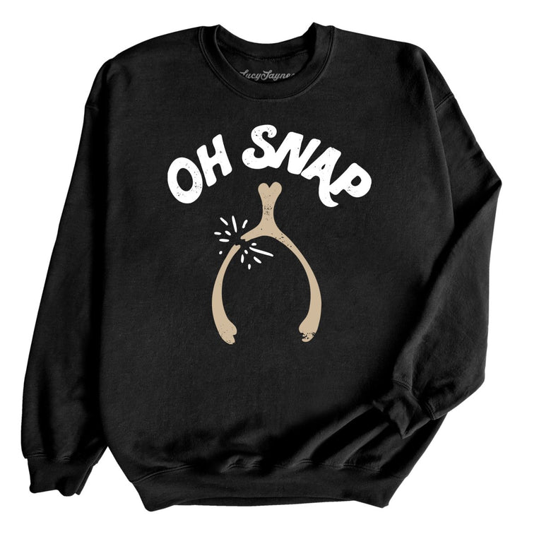 Oh Snap Wishbone Graphic Sweatshirt - Black