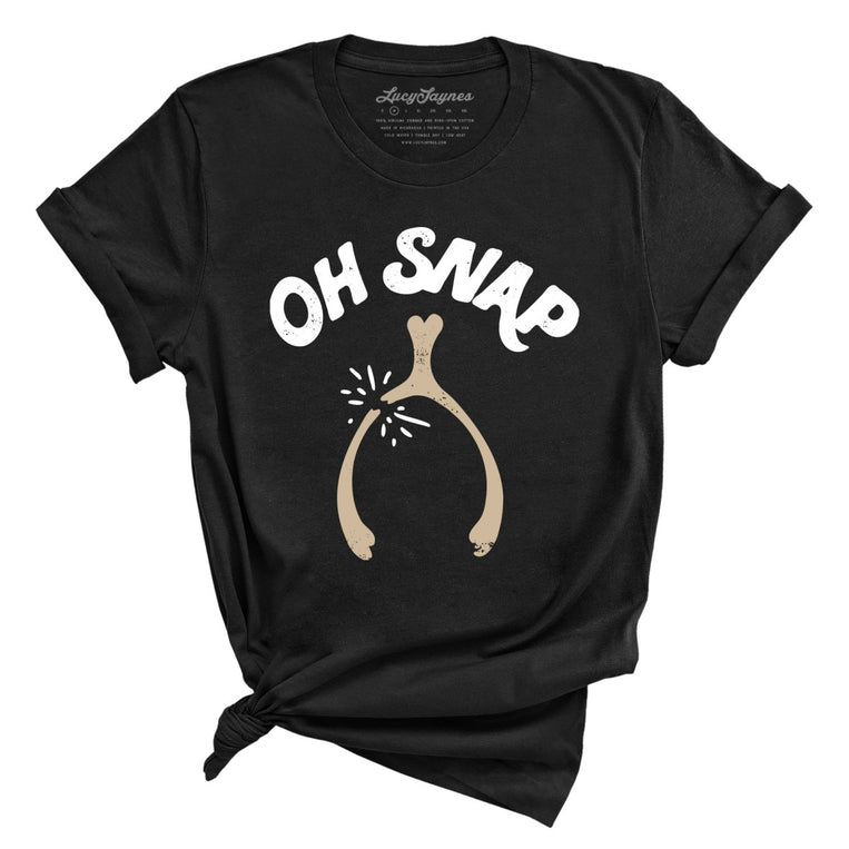 Oh Snap Wishbone Graphic Tee - Black